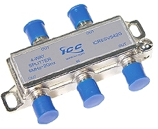 ICC Cabling Products: 1X4 2 GHz Coaxial Cable Splitter