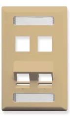 ICC Cabling Products: Ivory 4 Port Angled Station ID Wall Plate