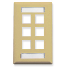 ICC Cabling Products: Ivory 6 Port Station ID Wall Plate 