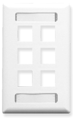 ICC Cabling Products: White 6 Port Station ID Wall Plate