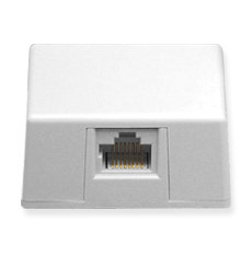ICC Cabling Products: IC635DS4WH White 8P4C Keyed Surface Mount Jack