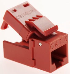 Platinum Tools: 706RD-1 Red Keystone Cat6 EZ-SnapJack 10 Pack