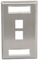 ICC Cabling Products: IC107S02SS Single Gang 2 Port ID Stainless Steel Wall Plate 