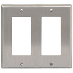 ICC Cabling Products: IC107DFDSS Double Gang Stainless Steel Decorex Faceplate 