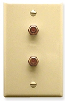 ICC Cabling Products: IC630EGGIV (2) CATV F-Type Integrated Wall Plate Ivory
