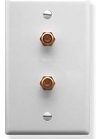ICC Cabling Products: IC630EGGWH (2) CATV F-Type Integrated Wall Plate White