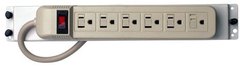 Channel Vision: C-0705 Bracket/Power Strip with 6 Vertical Outlets