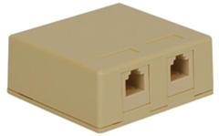 ICC: IC625SV2IV Ivory 6P6C Dual Voice Jack Surface Mount Box   