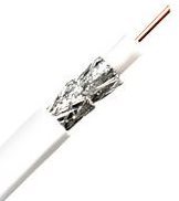 Cabling Plus:  White Bare Copper RG6 Quad Shield Coaxial Cable  