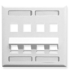 ICC Cabling Products: White 8 Port Angled Station ID Wall Plate 