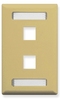 ICC IC107S02IV Ivory Single Gang 2 Port Station ID Keystone Wall Plate 