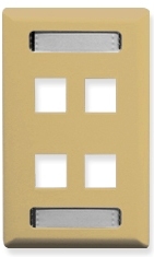 ICC Cabling Products: Ivory 4 Port Station ID Wall Plate 