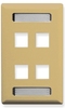 ICC IC107S04IV Ivory Single Gang 4 Port Station ID Keystone Wall Plate 