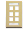 ICC IC107S06IV Ivory Single Gang 6 Port Station ID Keystone Wall Plate 
