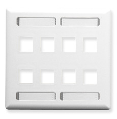 ICC Cabling Products: White 8 Port Station ID Wall Plate 
