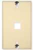 ICC IC107FFWIV Ivory Single Gang 1 Port Flush Phone Wall Plate