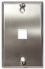 ICC IC107FFWSS Stainless Steel 1 Port Flush Phone Wall Plate 