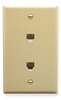 ICC IC630E66IV Ivory Single Gang Dual 6P6C Integrated Wall Plate