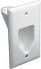 Datacomm 45-0001-WH White 1 Gang Recessed Low Voltage Cable Plate 