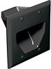 Datacomm 45-0002-BK Black 2 Gang Recessed Low Voltage Cable Plate