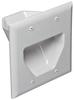 Datacomm 45-0002-WH White 2 Gang Recessed Low Voltage Cable Plate 