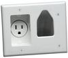 Datacomm 45-0021-WH Recessed Low Voltage Plate with Recessed Power