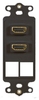 ICC IC107DDHBK Black Dual HDMI Decora Insert with 2 Blank Ports