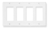 ICC Cabling Products IC107DFQWH White 4 Gang Decora Faceplate