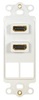 ICC IC107DDHWH White Dual HDMI Decora Insert with 2 Blank Ports    