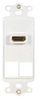 ICC IC107DH2WH White HDMI Decora Insert with 2 Blank Ports  