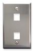 ICC IC107SF2SS Single Gang 2 Port Stainless Steel Wall Plate 