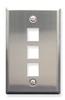 ICC IC107SF3SS Single Gang 3 Port Stainless Steel Wall Plate 