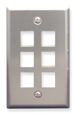 ICC Cabling Products: 6 Port Stainless Steel Wall Plate