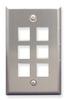 ICC IC107SF6SS Single Gang 6 Port Stainless Steel Wall Plate 