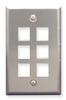 ICC IC107SF6SS Single Gang 6 Port Stainless Steel Wall Plate 