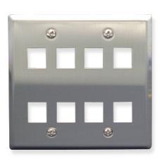ICC Cabling Products: 8 Port Stainless Steel Wall Plate