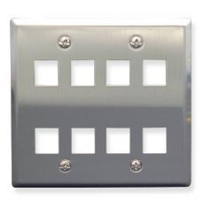ICC Cabling Products: 8 Port Stainless Steel Wall Plate