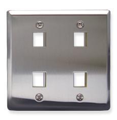 ICC Cabling Products: 4 Port Stainless Steel Wall Plate