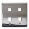 ICC IC107DF4SS Double Gang 4 Port Stainless Steel Wall Plate 