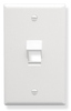 ICC IC107DA1WH White Single Gang 1 Port Angled Keystone Wall Plate 