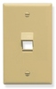 ICC IC107DA1IV Ivory Single Gang 1 Port Angled Keystone Wall Plate 