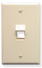 ICC IC107DA1AL Almond Single Gang 1 Port Angled Keystone Wall Plate 