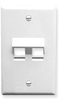 ICC IC107DA2WH White Single Gang 2 Port Angled Keystone Wall Plate 