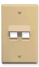 ICC Cabling Products: IC107DA2IV Ivory 2 Port Keystone Wall Plate
