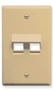ICC IC107DA2IV Ivory Single Gang 2 Port Angled Keystone Wall Plate 