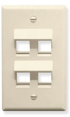 ICC Cabling Products: IC107DA4AL Almond 4 Port Keystone Wall Plate