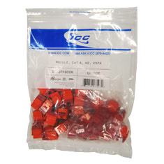 ICC Cabling Products: IC107F6COR HD Cat 6 Keystone Jack 25 Pack 