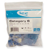 ICC IC107L6CBL EZ Cat 6 Modular Keystone Jack 25 Pack Blue
