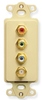 ICC ICRDS3RFIV Ivory Decora Insert with 3 RCA and 1 F Connector