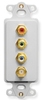 ICC ICRDS3RFWH White Decora Insert with 3 RCA and 1 F Connector